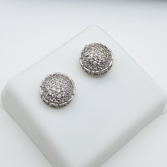 "925 Sterling Silver Plated CZ Earrings, EVBRS451 - Picture 2 of 9